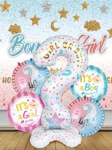 Set de 5 globos con forma de signo de interrogación para revelar el sexo del bebé, globos para revelación de género para niños/niñas, perfectos para fiestas de revelación de género, decoraciones de fiesta de cumpleaños, Navidad - Multicolor - Ver 3