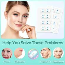 60入組面部提拉貼,隱形化妝膠帶,即時面部和頸部提升 - 白色 - 查看 2
