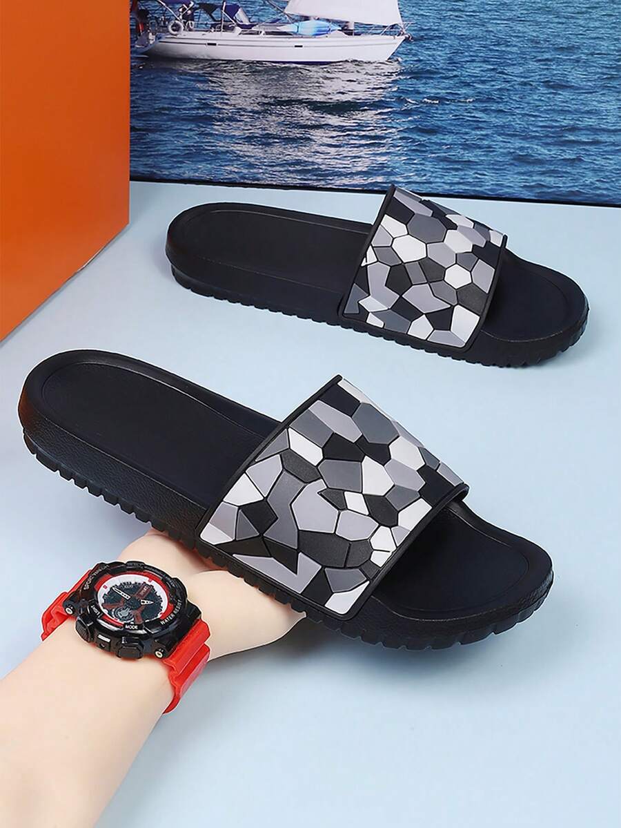 Nam Kích thước lớn Kẻ sọc Mô hình Dép đi trong nhà , Ngoài trời bờ biển Dép tông Đối với Chân Kích thước 47 - Nhiều màu - Xem 1