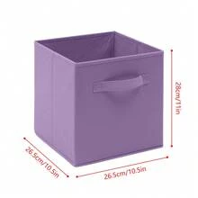 Foldable Storage Boxes Set Of 2,Non-Woven Fabric Storage Box Set,Storage Drawers For Cube Storage Unit,26.5x26.5x28 Cm - Violet Purple - View 2