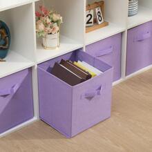 Foldable Storage Boxes Set Of 2,Non-Woven Fabric Storage Box Set,Storage Drawers For Cube Storage Unit,26.5x26.5x28 Cm - Violet Purple - View 5