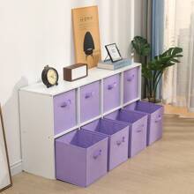 Foldable Storage Boxes Set Of 2,Non-Woven Fabric Storage Box Set,Storage Drawers For Cube Storage Unit,26.5x26.5x28 Cm - Violet Purple - View 6