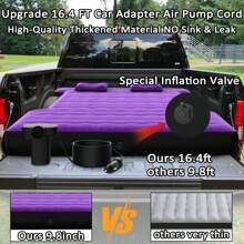 Truck Bed Air Mattress Inflatable Pickup Air Bed - For 5.5-5.8Ft Full-Size Short Truck Beds With 16.4FT Car Air Pump Cord & Air Pillows & Carry Bag For Outdoor Truck Camping Road Trips - Purple - Màu tím - Xem 3