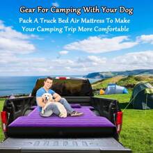Truck Bed Air Mattress Inflatable Pickup Air Bed - For 5.5-5.8Ft Full-Size Short Truck Beds With 16.4FT Car Air Pump Cord & Air Pillows & Carry Bag For Outdoor Truck Camping Road Trips - Purple - Màu tím - Xem 5