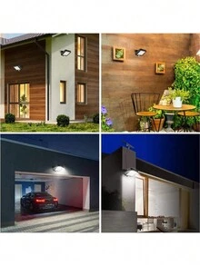 Refletor Lampada Solar 56 Leds Sensor Movimento - Preto - Visão 3