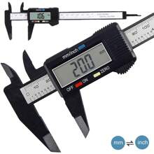 1入組0-6英吋/0-150毫米數字卡尺測量工具,電子卡尺,電子數字卡尺,碳纖維刻度線螺旋儀卡尺,毫米卡尺,數字尺