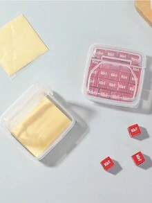 1pc Daily Home Cheese Organiser Fridge With Lid Food Crisper Cream Slice Portion Storage Box Onion Ginger Garlic Spice Storage Box - White - View 7