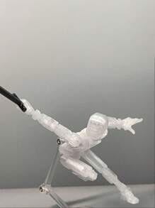 1set Fully Posable Mechanical Robot Action Figure Toy,Including: Figure + 3 Sets Of Hand Shapes + Long Stick + Knife + 2 Guns,Can Be Positioned In Various Cool Poses,Diy Transforming Robot,3d Printed Human Body Model,Drawing Model,Desktop Decoration,Lucky 13 Mechanical Style Character Stress Relief Toy,Fun Gift,Accessory Color Random,Action Figure,Action Figures,Robot - Transparent Color - View 3