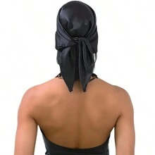 1 件 70*70 公分純色絲質頭巾純色方形圍巾頭巾女式復古四季發圍巾蓋頭巾女頭巾 - 淺灰色 - 查看 2