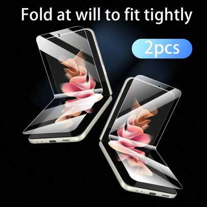 2pcs Soft Screen Protector Film Compatible With Samsung Galaxy Z Flip 3 5GGalaxy Z Flip 4 5GGalaxy Z Flip 5 5GGalaxy Z Flip 6 5GGalaxy Z Fold 7 Fo