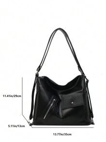 Multifunctional Leather Bag With Simple Design,Large Capacity For Handheld,Crossbody,Shoulder & Backpack,Suitable For Daily Commute And School,School Bag,Portable,Large Capacity,For Teen Girls Women College Students,College,Middle School,High School,Stadium,Sports,Perfect For Back To School