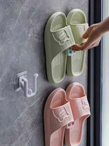 2 件/套 均码/3 件 随机颜色 浴室拖鞋壁挂架，粘性无需钻孔，适用于淋浴房、浴室、卫生间、排水拖鞋架