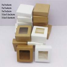 10pcs New Collection Gift Box, Various Sizes, Paper & Pvc & Kraft Material, With Window Design