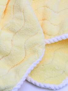 4入組s型條紋2條手巾+2條35*75cm和70*140cm的珊瑚絨浴巾套裝,簡約美觀、舒適柔軟、友善膚色家庭日常毛巾,浴巾套裝,浴室毛巾套裝,四季通用日常必需品 - 黃色 - 查看 5