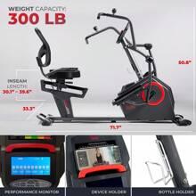 Smart Recumbent Elliptical Cross Trainer Bike With Arm Exercisers, Easy Access Seat & Exclusive SunnyFit® App Enhanced Bluetooth Connectivity - Sunny Health & Fitness SF-RBE4886SMART - Black - View 7