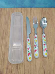 Set de cubiertos portatiles 3 piezas de Acero Inoxidable - WATERMELON - Ver 1