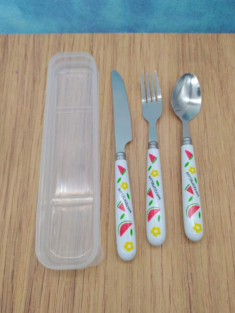 Set de cubiertos portatiles 3 piezas de Acero Inoxidable - WATERMELON - Ver 1