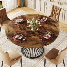 Tribesigns 47-Inch Round Dining Table For 4-6 People, Farmhouse Circle Kitchen Table With Metal Base, Industrial Dinner Table For Kitchen Or Dining Room - Rustic Brown & Black - View 8