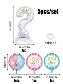 Set de 5 globos con forma de signo de interrogación para revelar el sexo del bebé, globos para revelación de género para niños/niñas, perfectos para fiestas de revelación de género, decoraciones de fiesta de cumpleaños, Navidad - Multicolor - Ver 2
