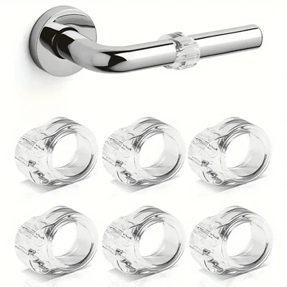 2pcs Clear Doorknob Collision Pad, Collision Ring Window Door Handle, Anti-Collision Wall Protective Cover For School,Office,Household,Travel,Bag,Organizer,Storage,Cute Stuff