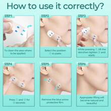 60入組面部提拉貼,隱形化妝膠帶,即時面部和頸部提升 - 白色 - 查看 6