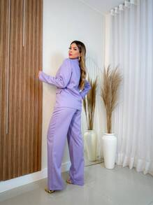 Women Two-Piece Outfits - 紫色 - 查看 3