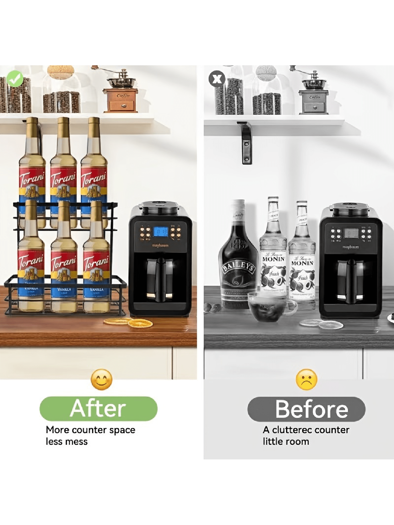 6 Bottle Coffee Syrup Organizer Rack Coffee Syrup Rack For Coffee Bar