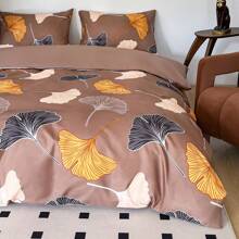 2/3入組銀杏葉印花刷毛微纖維被套套裝 - 彩色 - 查看 1
