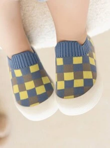 1pair 6m-3yrs Unisex Spring/Autumn Toddler Baby Soft Sole Walking Shoes With Anti-Skid Design, Outdoor - Blue - View 2