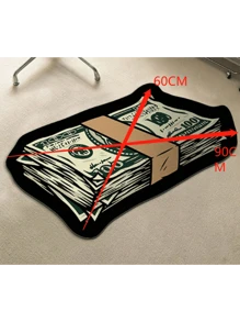 1pc New Arrival 3D Creative Funny Dollar Bill Doormat, Decorative Carpet For Living Room, Bedroom, Entryway, Multiple Patterns, Washable - Multicolor - View 4