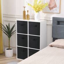 Foldable Storage Boxes Set Of 2,Non-Woven Fabric Storage Box Set,Storage Drawers For Cube Storage Unit,26.5x26.5x28 Cm - Black - View 4