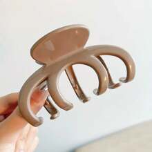 1/4pcs Simple Acrylic Hair Claw With Glossy Strips Design, Large Size And Versatile, Suitable For Daily Use - Multicolor - View 5