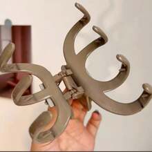 1/4pcs Simple Acrylic Hair Claw With Glossy Strips Design, Large Size And Versatile, Suitable For Daily Use - Multicolor - View 6