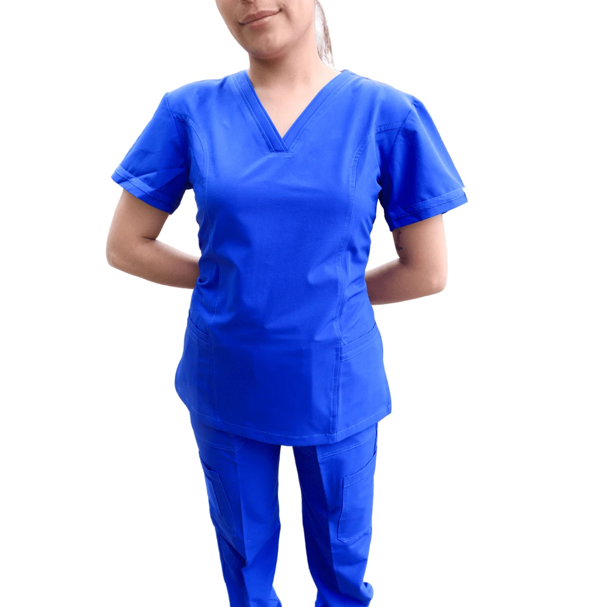 Uniforme Quirúrgico Mujer Cómodo Alta Calidad Tela antifluidos Elastico Colorido Filipinas Set Dos Piezas Jareta - azul real - Ver 1