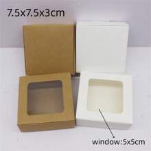 10pcs New Collection Gift Box, Various Sizes, Paper & Pvc & Kraft Material, With Window Design