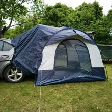 Outdoor Portable Waterproof Sedan SUV Car Rear Trunk Camping Tent For 3 Person - Navy Blue - View 2