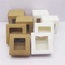 10pcs New Collection Gift Box, Various Sizes, Paper & Pvc & Kraft Material, With Window Design