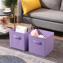 Foldable Storage Boxes Set Of 2,Non-Woven Fabric Storage Box Set,Storage Drawers For Cube Storage Unit,26.5x26.5x28 Cm - Violet Purple - View 3