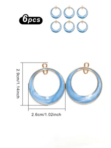6pcs Earring Jewelry Accessories, Blue Earrings - Blue - View 2