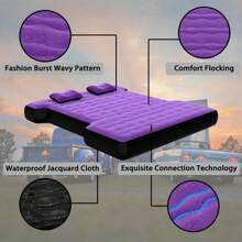 Truck Bed Air Mattress Inflatable Pickup Air Bed - For 5.5-5.8Ft Full-Size Short Truck Beds With 16.4FT Car Air Pump Cord & Air Pillows & Carry Bag For Outdoor Truck Camping Road Trips - Purple - Màu tím - Xem 6