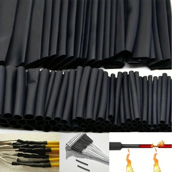 127 Stücke/Packung schwarze Schrumpfschläuche, elektrische Kabelisolierungen