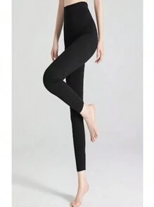 Meias Calça fio 80  Sem Pé Térmica felpada Cor Preta Com Meia Pele Frio Intenso aduldo unico