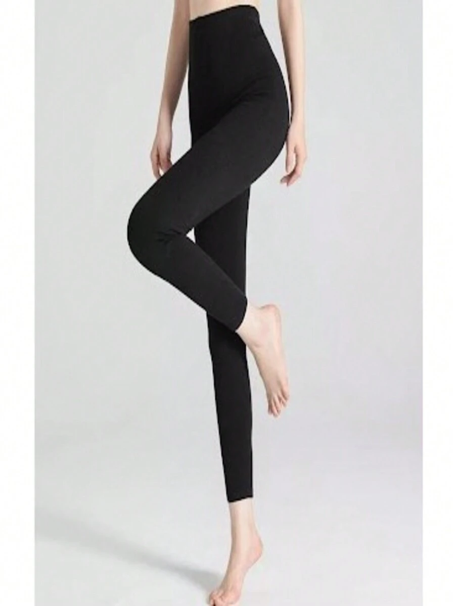 Meias Calça fio 80  Sem Pé Térmica felpada Cor Preta Com Meia Pele Frio Intenso aduldo unico