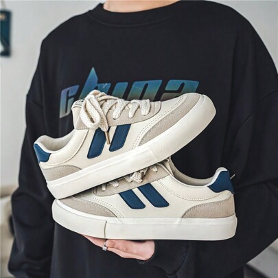 Zapatillas De Deporte Casuales De Corte Bajo Para Hombre Soft & Comfortable, Suela Gruesa Antideslizante Transpirable