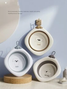 可折疊童盆便攜式嬰兒洗臉盆塑料家用嬰兒盆,供母嬰使用 - 駝色 - 查看 5