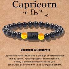 1 Miếng Cung hoàng đạo Vòng tay Cho nam giới NỮ , 8mm Tự nhiên Mã não có vân đen đá Ngôi sao Dấu hiệu Chòm sao Lá số tử vi Vòng tay Qủa tặng Chúc may mắn Qủa tặng - Nhiều màu - Xem 7