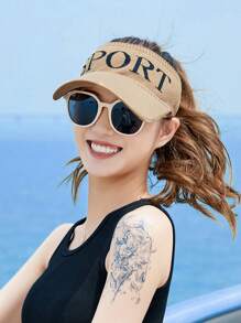 1 Mũ che nắng cho nữ, phong cách mới mùa hè, Mũ xô màu cầu vồng nhẹ và thoáng khí với phần trên trống, thích hợp khi đi biển & du lịch - Nhiều màu - Xem 13