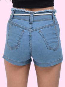 Kit 2 Youth Children's Denim Shorts With Lycra For Girls 10 To 16 - Nhiều màu - Xem 5