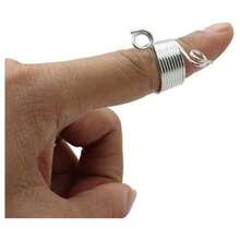 6 Piezas Juego De Dedales Para Telares De Punto, 2 Tamaños De Telares De Punto, Protector De Dedos, Aguja De Tejer, Para Herramientas De Accesorios De Manualidades Diy - Plateado - Ver 6