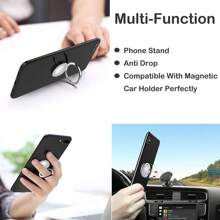 1pc Phone Ring Holder, Round Rhinestone Inlaid, Manual Drilling, New Desktop Anti-Drop Phone Stand, All Metal Ring Buckle, Universal Type, Suitable For IPhone, Android Phones And Tablets, Birthday, Gift For Family And Friends, Ring Holder, Phone Ring Grip, Phone Accessories - Silver - View 2